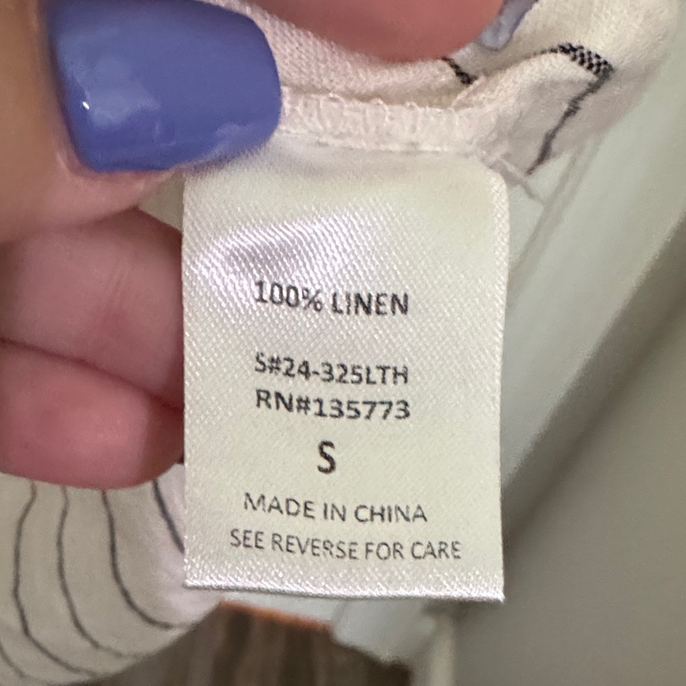 Vici White and Black Striped linen Shirt - Picture 4 of 8